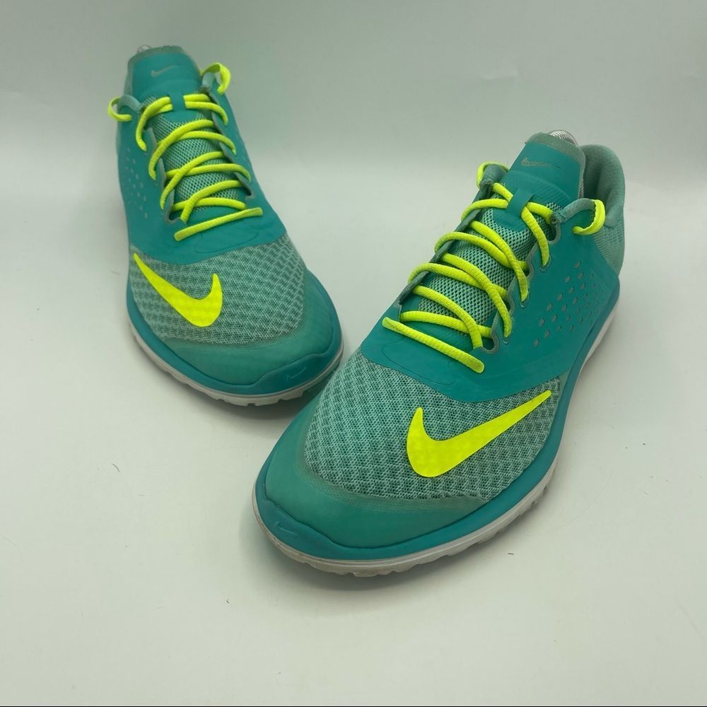 Nike Turquoise and Neon Lime Women's Sneakers